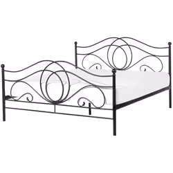 Bed Metal LYRA 160 x 200 cm (EU King Size) Black