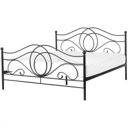 Bed Metal LYRA 160 x 200 cm (EU King Size) Black