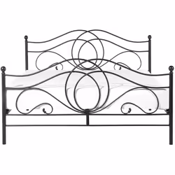 Bed Metal LYRA 160 x 200 cm (EU King Size) Black