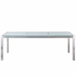 Garden Dining Table GROSSETO 220 cm 100 cm Cracked Glass Transparent