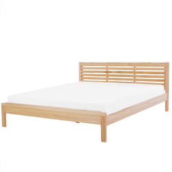 Bed Wood CARNAC 180 x 200 cm (EU Super King) Light Brown