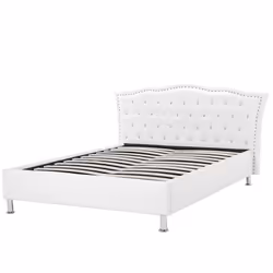 Bed Faux Leather METZ 140 x 200 cm (EU Double) White - Additional view 5