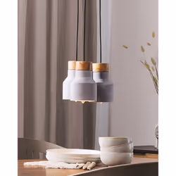 3 Light Cluster Pendant Lamp Grey BAHT