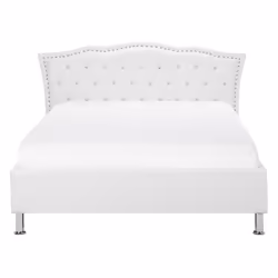 Ottoman Bed Faux Leather METZ 140 x 200 cm (EU Double) White