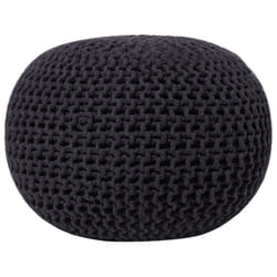 Pouffe CONRAD Cotton Black 50 cm 50 cm 35 cm