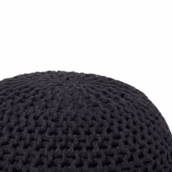 Pouffe CONRAD Cotton Black 50 cm 50 cm 35 cm