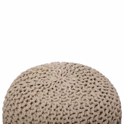 Pouffe CONRAD Cotton Light Beige 50 cm 50 cm 35 cm