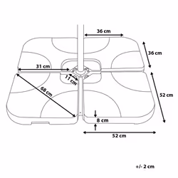 Garden Parasol - Parasol Base - Parasol Stand - 4- Piece Set - Sand/Water Filled - Additional view 11