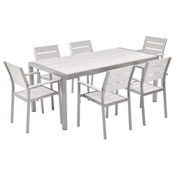 Garden Dining Set 6 Seater VERNIO White