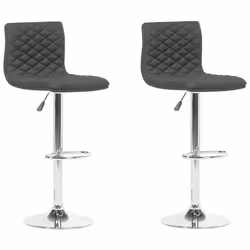 Set of 2 Bar Chairs ORLANDO Swivel Black