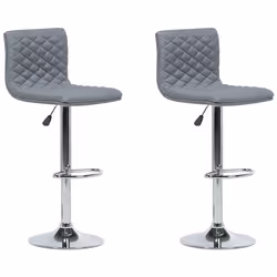 Set of 2 Bar Chairs ORLANDO Swivel Grey