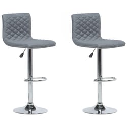 Set of 2 Bar Chairs ORLANDO Swivel Grey