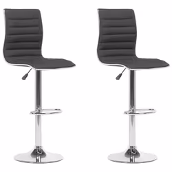 Set of 2 Bar Chairs LUCERNE Swivel Black