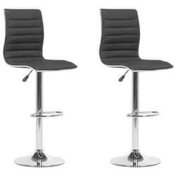 Set of 2 Bar Chairs LUCERNE Swivel Black
