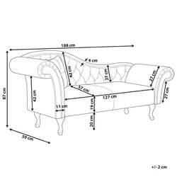 Left Hand Chaise Lounge LATTES Faux Leather White