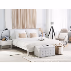 Bed Pine Wood OLIVET 160 x 200 cm (EU King Size) White