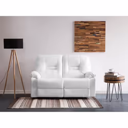 White Faux Leather 3/2 Seater BERGEN - 2 Seater