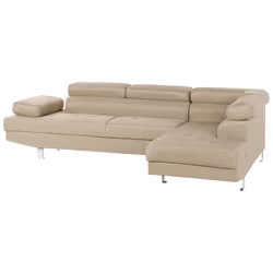 Corner Sofa NORREA Fabric Light Beige 5 Seater Left Hand