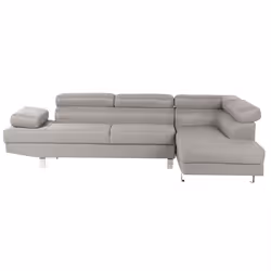 Corner Sofa NORREA Fabric Light Grey 5 Seater Left Hand
