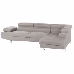 Corner Sofa NORREA Fabric Light Grey 5 Seater Left Hand