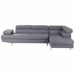 Corner Sofa NORREA Fabric Grey 5 Seater Left Hand