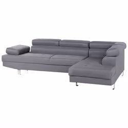 Corner Sofa NORREA Fabric Grey 5 Seater Left Hand