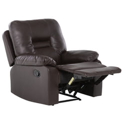 Recliner Chair BERGEN Faux Leather Brown