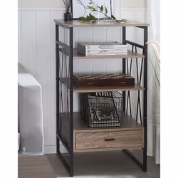 3 Tier Bookcase KEENE 101 cm Taupe