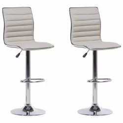 Set of 2 Bar Chairs LUCERNE Swivel Light Beige