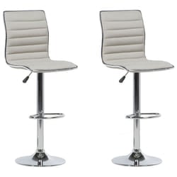 Set of 2 Bar Chairs LUCERNE Swivel Light Beige