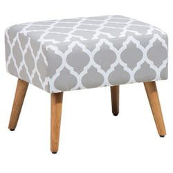 Footstool MANTEO Cotton Light Grey