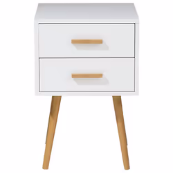2 Drawer Bedside Table ALABAMA White