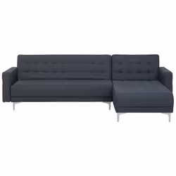 Modular Corner Sofa Bed ABERDEEN Fabric Dark Grey 4 Seater Left Hand