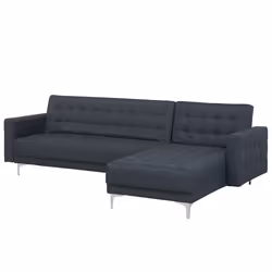 Modular Corner Sofa Bed ABERDEEN Fabric Dark Grey 4 Seater Left Hand