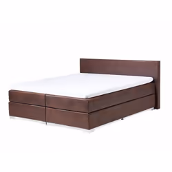 Super King Size Divan Bed Faux Leather Brown PRESIDENT
