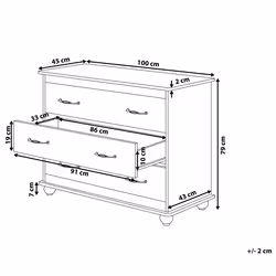 3 Drawer Chest EVERETT White