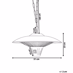 Hanging Infrared Patio Heater KABA 1800 W Black