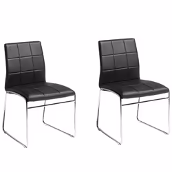 Set of 2 Conference Chairs KIRON Faux Leather Black