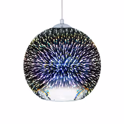 Glass Pendant Lamp Silver SESSERA