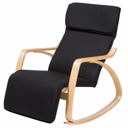 Rocking Chair WESTON Fabric Black