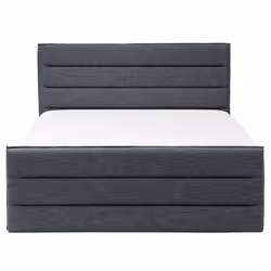 Bed Fabric VALBONNE 160 x 200 cm (EU King Size) Dark Grey