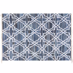 Cotton Area Rug 140 x 200 cm Blue ADIYAMAN