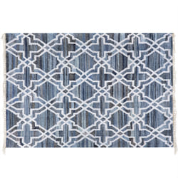 Cotton Area Rug 140 x 200 cm Blue ADIYAMAN