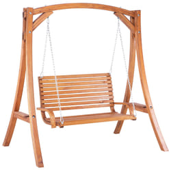 Patio Swing NOVARA Wood Brown
