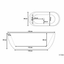 Freestanding Bathtub NEVIS 1700 x 800 mm White