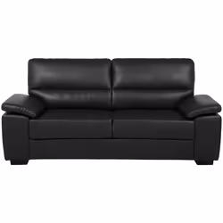 Sofa VOGAR Faux Leather Black 3 Seater