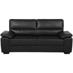 Sofa VOGAR Faux Leather Black 3 Seater