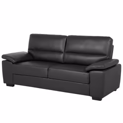 Sofa VOGAR Faux Leather Black 3 Seater