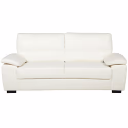 Sofa VOGAR Faux Leather Light Beige 3 Seater