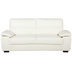 Sofa VOGAR Faux Leather Light Beige 3 Seater